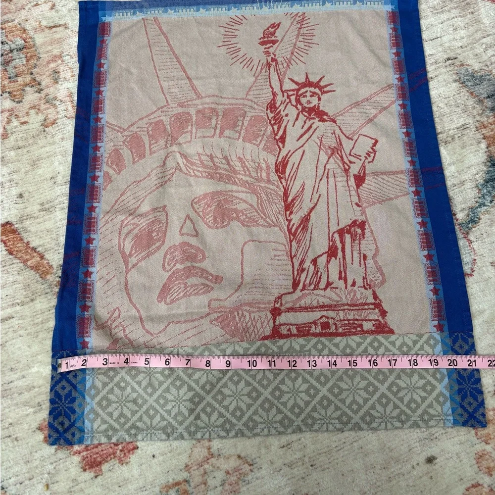 Garnier-Thiebaut Statue of Liberty‎ CottonTea Towel Red White Blue France Made